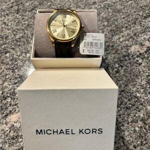 Michael Kors Gold Dial with Brown Strap Men's Watch